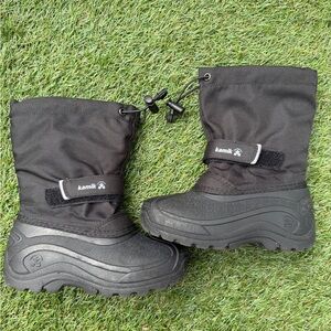 Kamik Finley Black Winter Snow Insulated Kids Youth Boots size 12